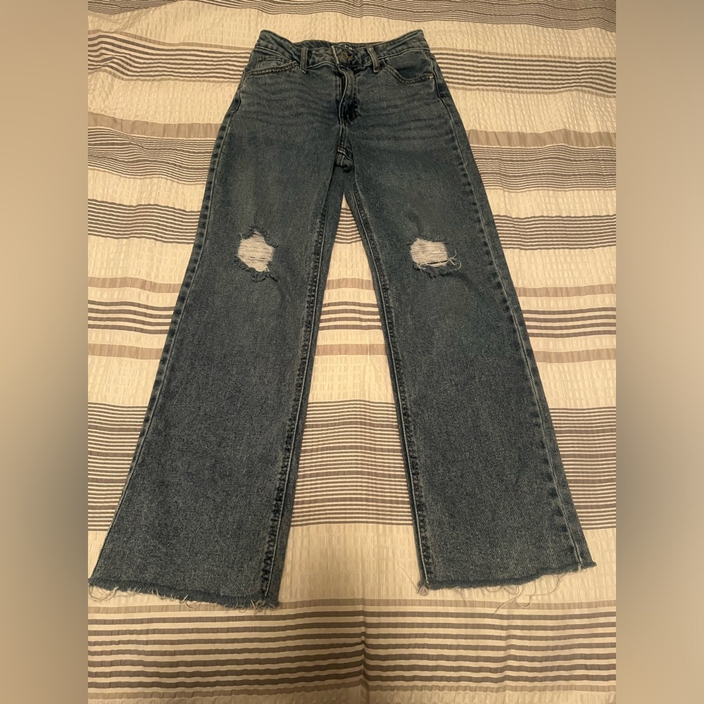 EUC Girls ADJUSTABLE WAIST Wide Leg Jeans Size 14 Art Class